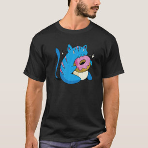 Blue Cat And Doughnuts T-Shirt