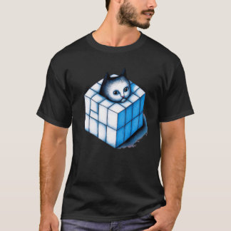 Blue cat art cute kitten portrait meow kitty adora T-Shirt