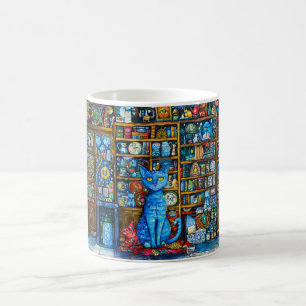 Blue Cat by Colourful Shelf Coffee Mug
