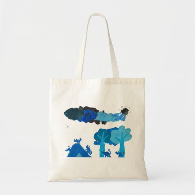 Blue Cat City Tote Bag (Front)