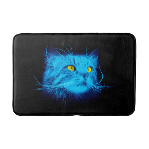 Blue Cat Face Bath Mat