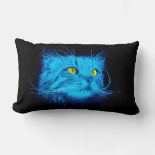 Blue Cat Face Lumbar Cushion