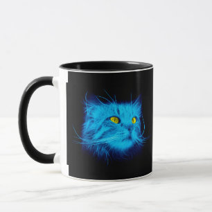 Blue Cat Face Mug