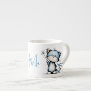Blue Cat “Forever & Always” Heart Balloon Design Espresso Cup