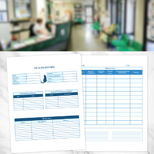 Blue Cat Healthcare Record Keeper Page