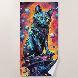 Blue Cat I Beach Towel