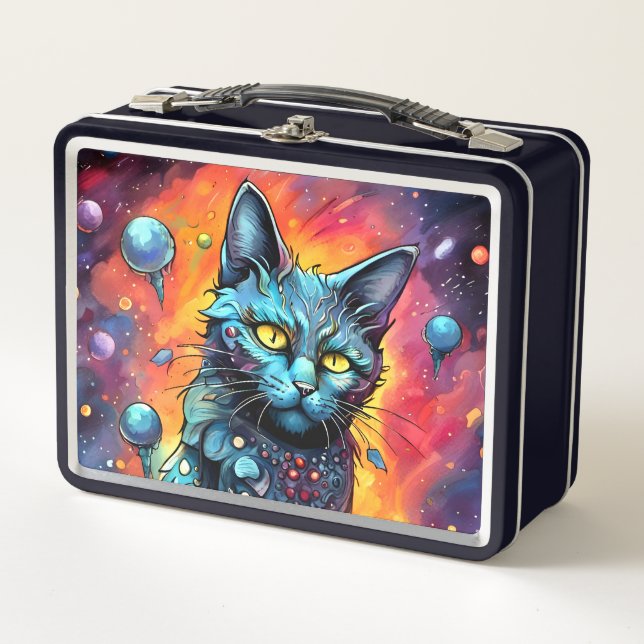 Blue Cat I Metal Lunch Box (Front)