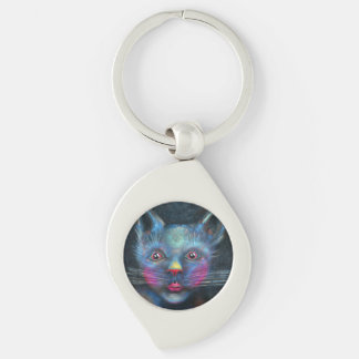 Blue Cat Key Ring