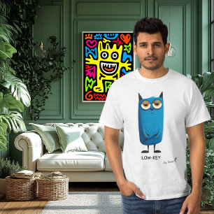 Blue Cat LOW-KEY - By Design Fun Casual T-Shirt
