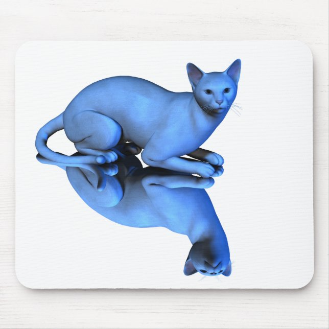 Blue Cat Mouse Pad (Front)