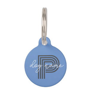 Blue Cat or Dog Pet Name Pet Tag