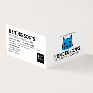 Blue Cat, Pet Store & Groomers Detailed Business Card