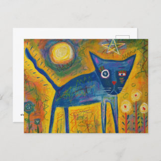 Blue Cat Postcard