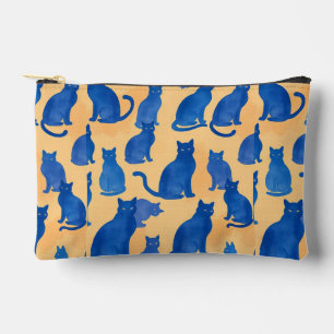 Blue Cat Silhouette Print Cut Sew Bag