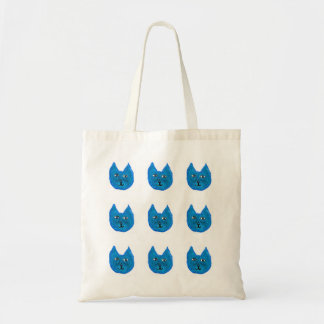 Blue cat tote bag