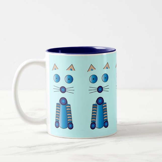 Blue CAT Two-Tone Coffee Mug (Left)