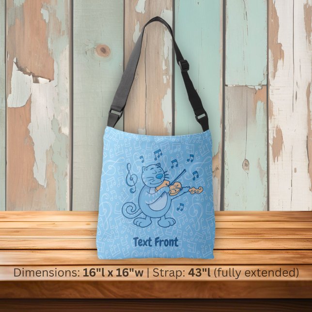 Blue Cat with Violin Crossbody Bag (Creator Uploaded)