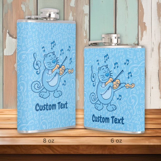 Blue Cat with Violin Hip Flask (Creator Uploaded)