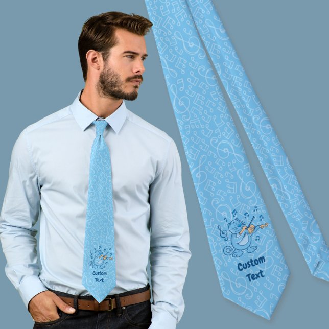 Blue Cat with Violin Neck Tie (Creator Uploaded)