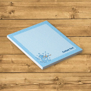 Blue Cat with Violin Notepad