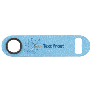 Blue Cat with Violin Speed Bottle Opener
