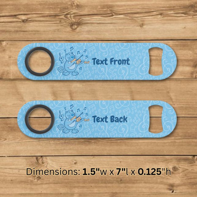 Blue Cat with Violin Speed Bottle Opener (Creator Uploaded)
