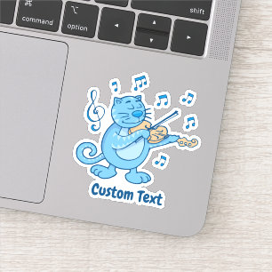 Blue Cat with Violin Sticker