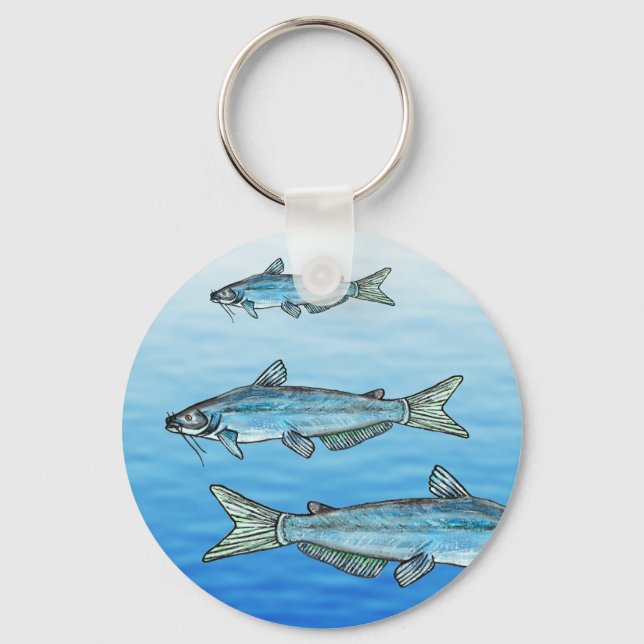 Blue Catfish Key Ring (Front)