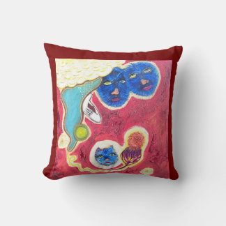 blue cats cushion
