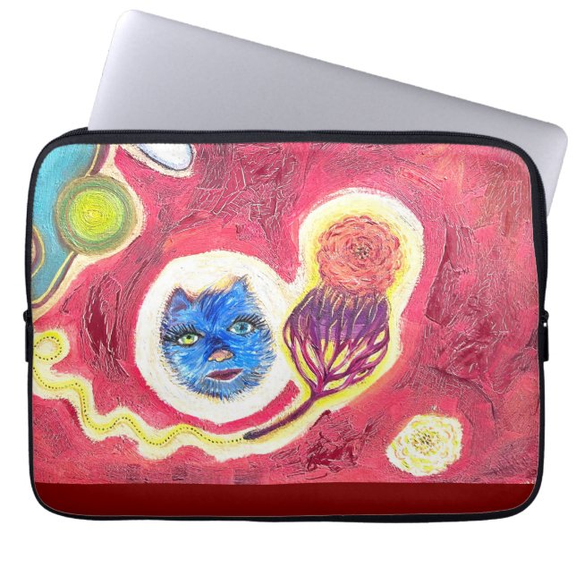 blue cats laptop sleeve (Front)