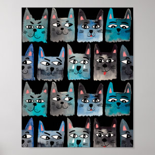 Blue cats poster