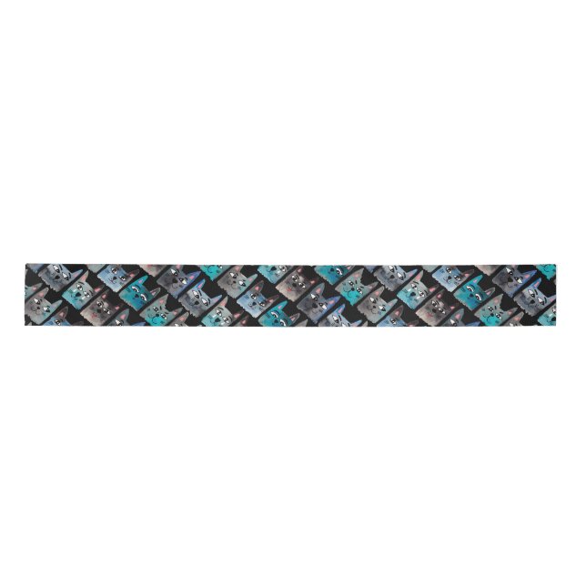 Blue cats satin ribbon (Front)