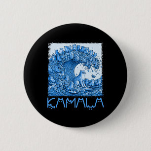 Blue Cats Wave For Kamala 2024 6 Cm Round Badge
