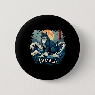 Blue Cats Wave For Kamala Funny 6 Cm Round Badge