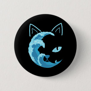 Blue Cats Wave For Kamala Funny Blue Wave Of Cat L 6 Cm Round Badge