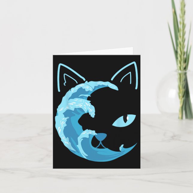 Blue Cats Wave For Kamala Funny Blue Wave Of Cat L Card (Front)