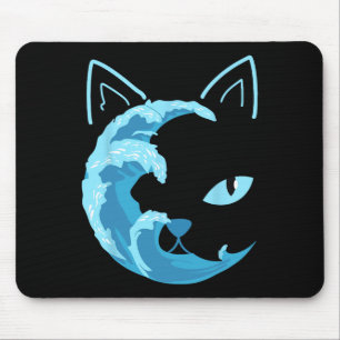 Blue Cats Wave For Kamala Funny Blue Wave Of Cat L Mouse Pad