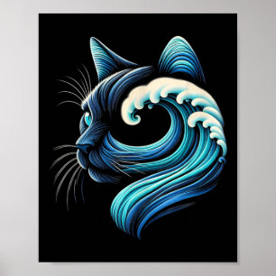 Blue Cats Wave For Kamala Funny Blue Wave Of Cat L Poster
