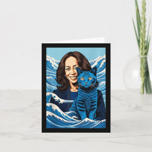 Blue Cats Wave For Kamala Funny Kamala Harris For Card