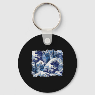 Blue Cats Wave For Kamala Harris Blue Wave Of Cat  Key Ring