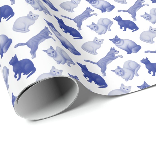 Blue Cats Wrapping Paper (Roll Corner)