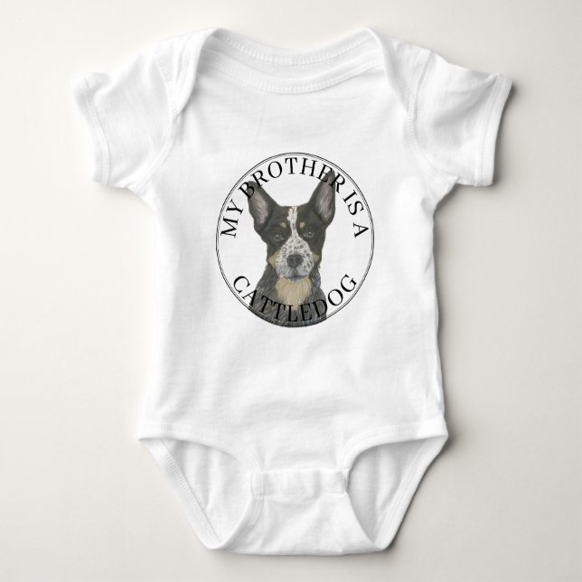 Blue Cattledog Heeler Big Brother Baby Bodysuit (Front)
