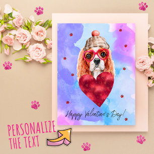 Blue Cavalier Spaniel Valentine's Day Gift Dog Holiday Postcard