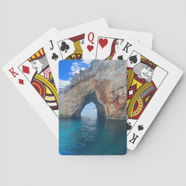 Blue Caves Zakynthos Greece Playing Cards (Back)