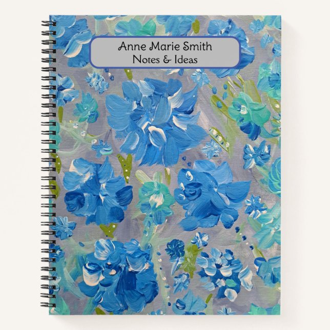 Blue Celebration Personalised Spiral Notebook (Front)