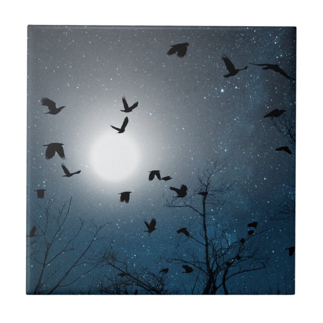 Blue Celestial Dream Ceramic Tile (Front)