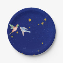 Blue celestial dreams customisable Paper Plate
