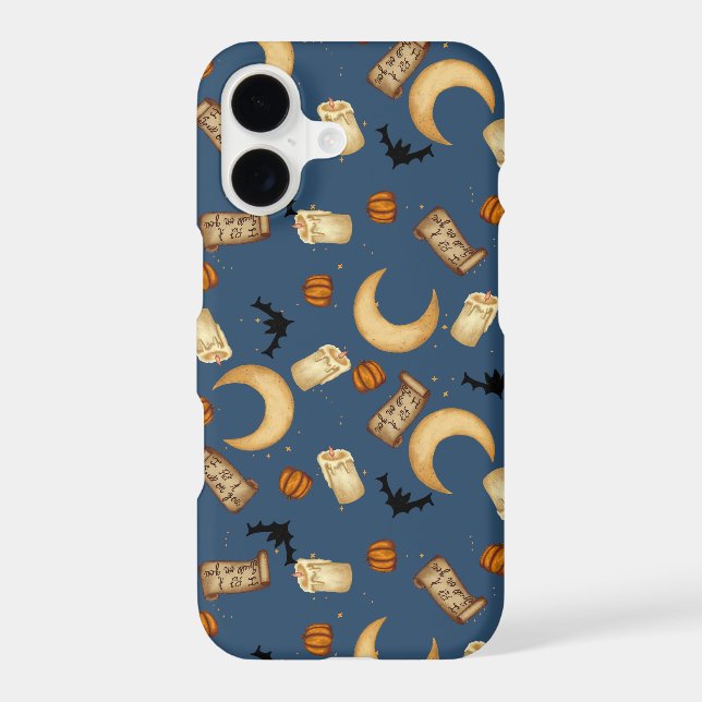 Blue Celestial Halloween Witchy Moon Phone Case (Back)