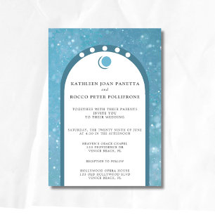 Blue Celestial Wedding Invitation