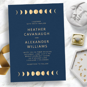 Blue Celestial Wedding Invitation
